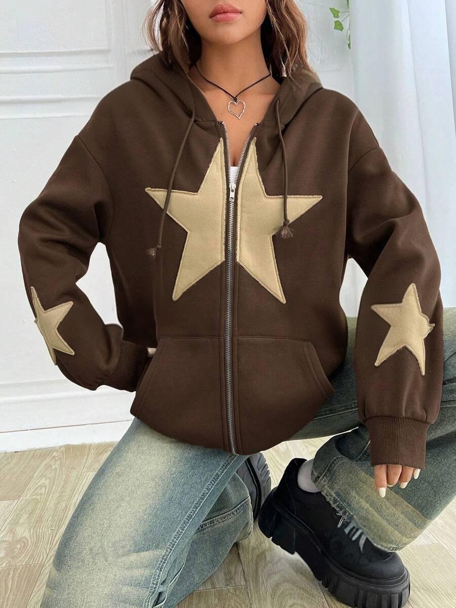 Veste cardigan à capuche pour femme, coupe ample