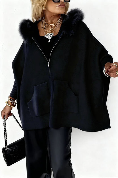 Cardigan à capuche en maille, chaud et confortable pour femme