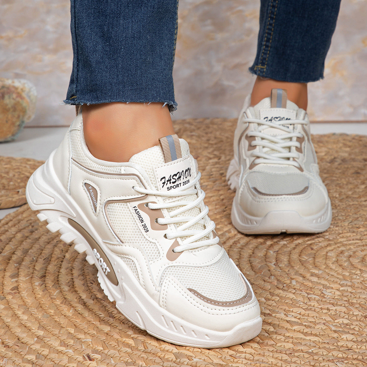 Sneakers légères talon plat