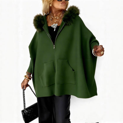 Cardigan à capuche en maille, chaud et confortable pour femme