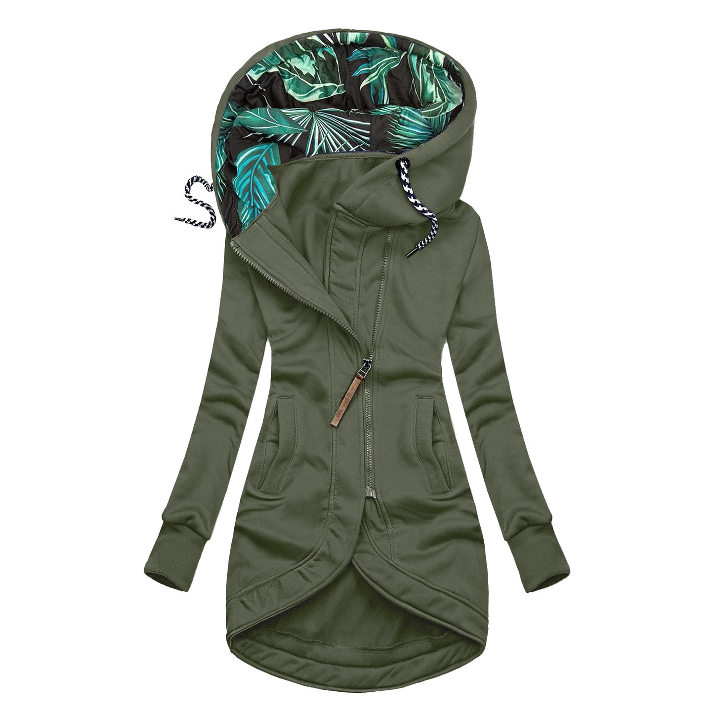 Veste Hiver Unicolore à Capuche