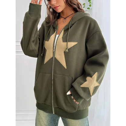 Veste cardigan à capuche pour femme, coupe ample