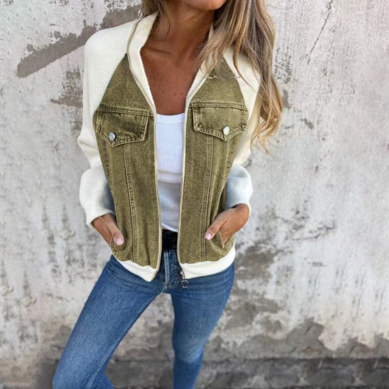 Veste denim à capuche