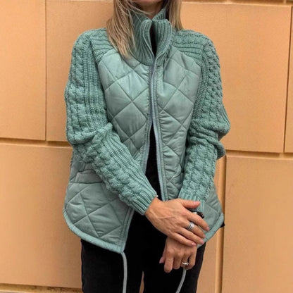 Veste d’hiver femme à col montant avec poches et fermeture zippée