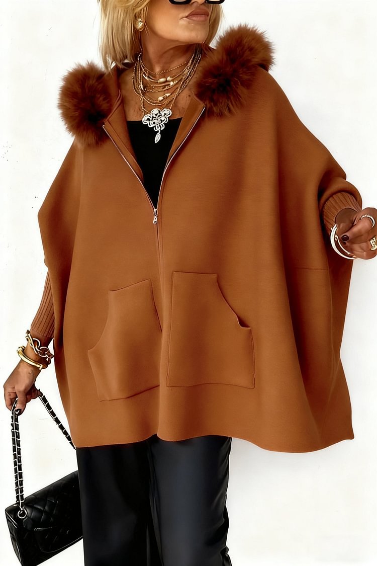 Cardigan à capuche en maille, chaud et confortable pour femme
