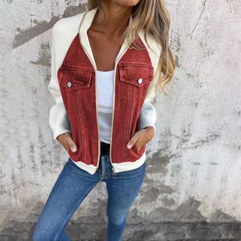 Veste denim à capuche