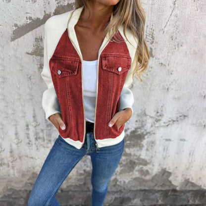Veste denim à capuche