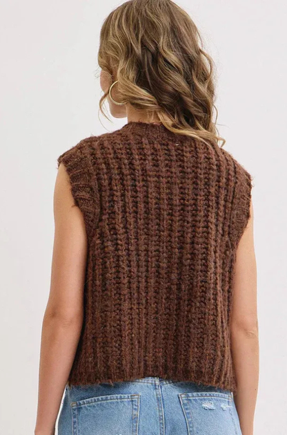 Gilet sans manches en maille épaisse