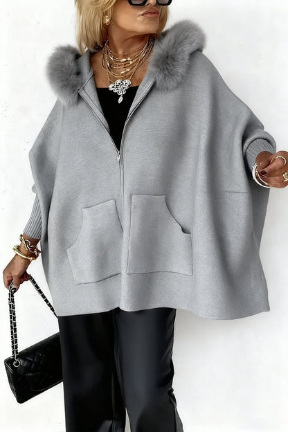 Cardigan à capuche en maille, chaud et confortable pour femme