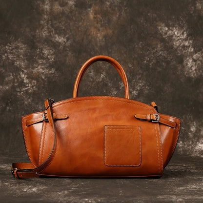 Sac bandoulière zippé en cuir pour femme