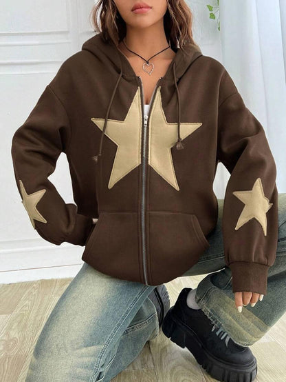 Veste cardigan à capuche pour femme, coupe ample