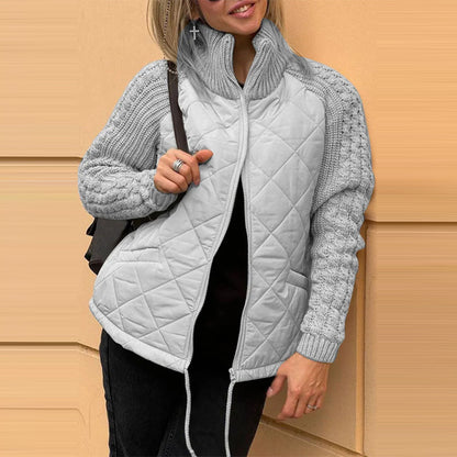 Veste d’hiver femme à col montant avec poches et fermeture zippée