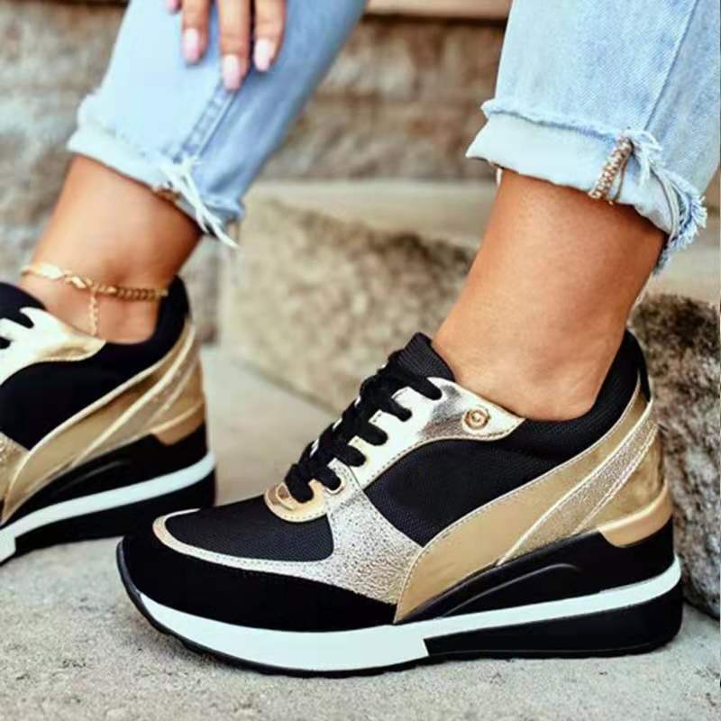 Sneakers casual à sequins semelle plateforme