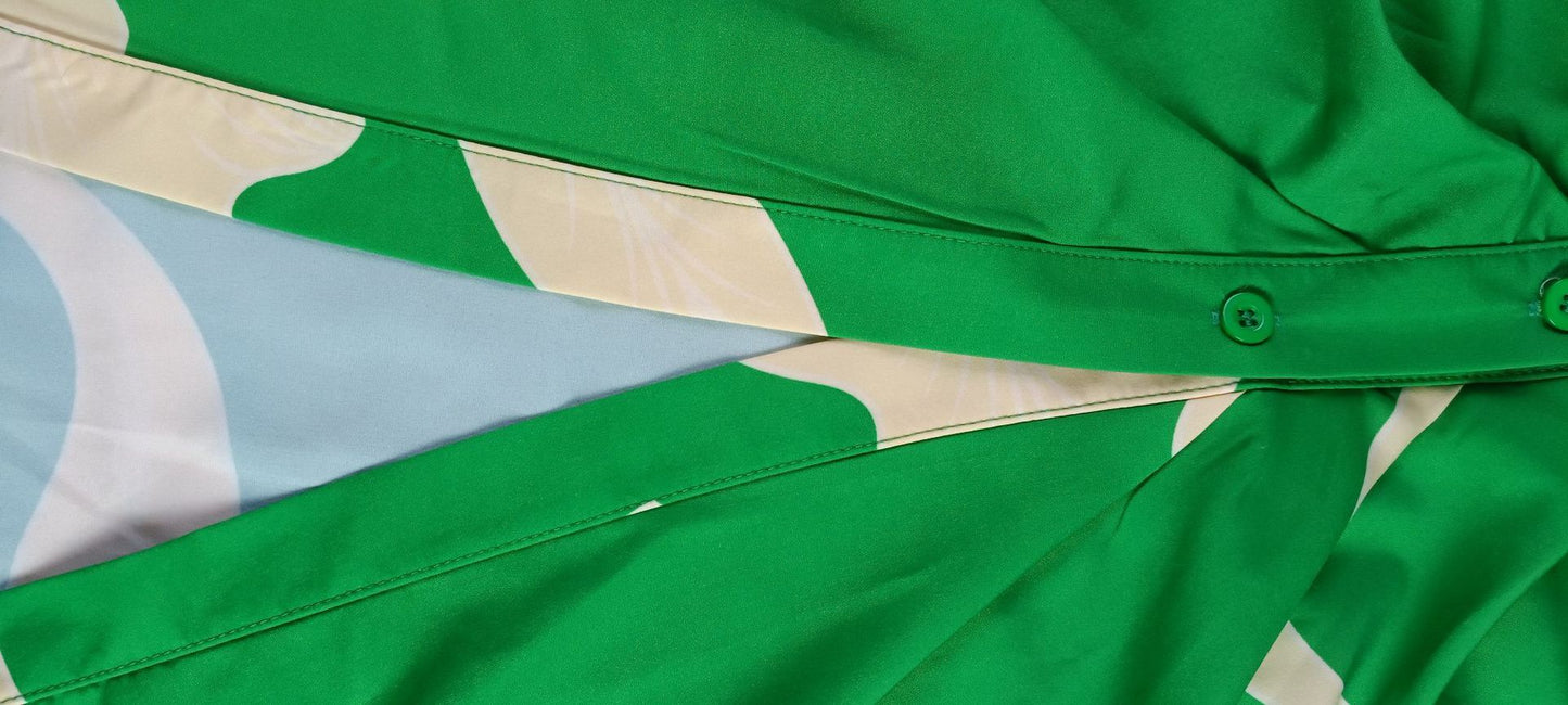 Robe chemisier midi drapée à nouer